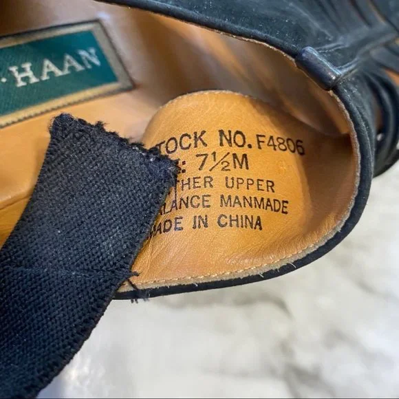 Cole Haan Suede Strappy Sandals Black Sz 7.5 - Picture 4 of 6